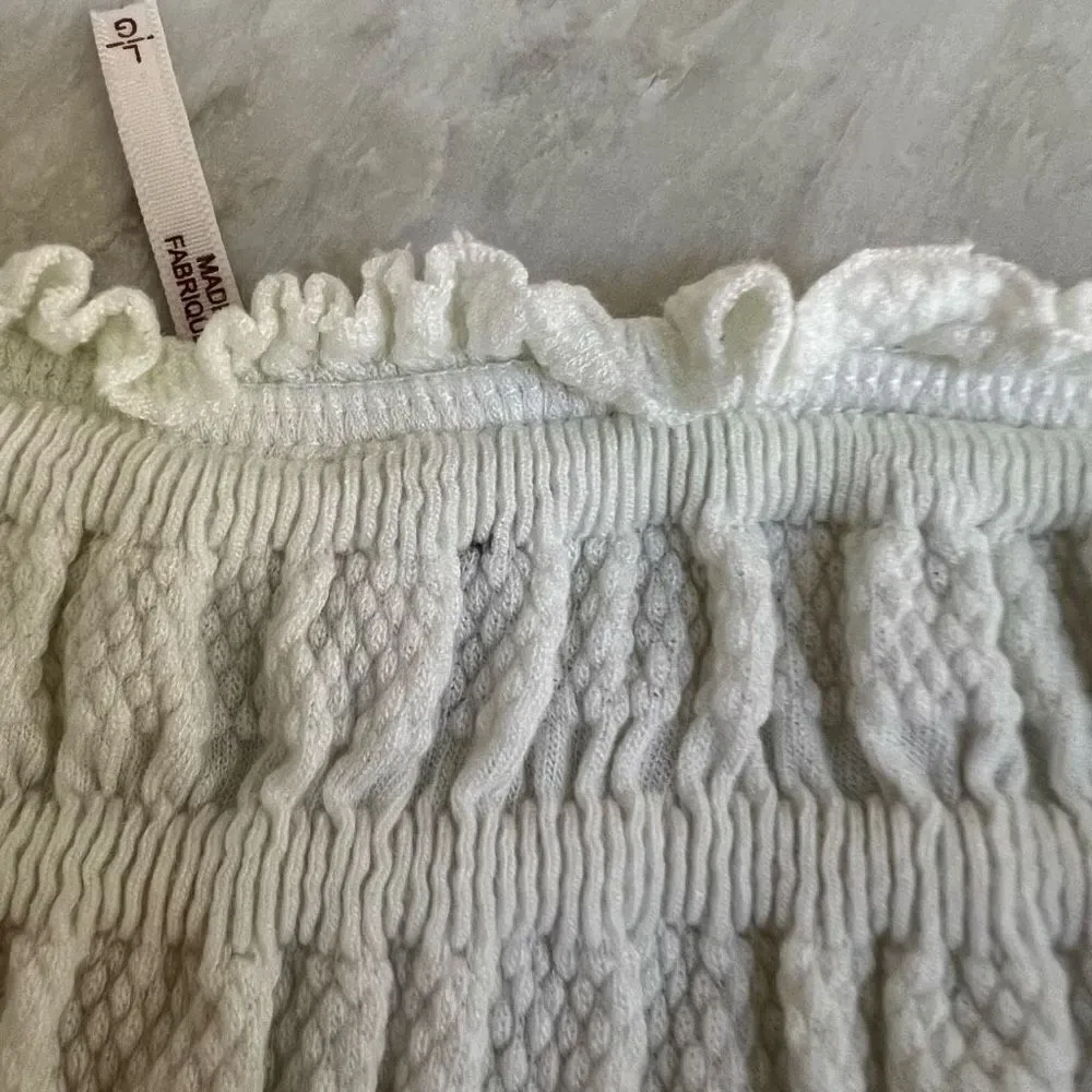 Free People Jasmine One Shoulder knit Top off White Size L stretch